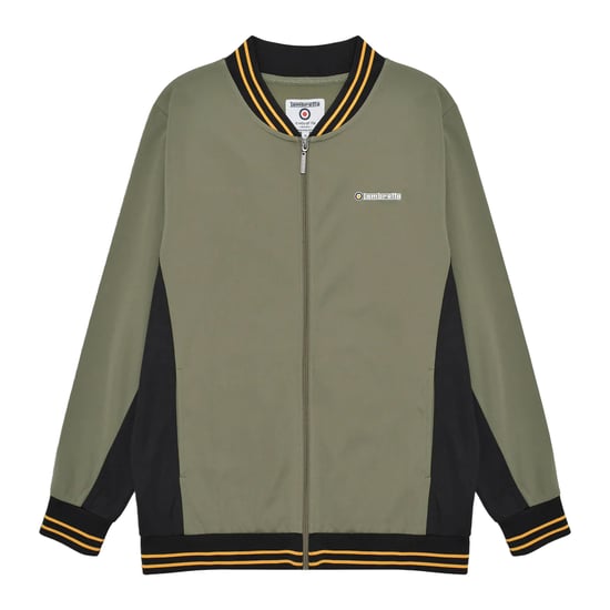 Lambretta Mens Vintage Track Jacket (Khaki Green/Black/Gold) - Image 1