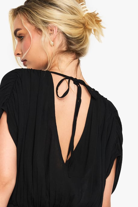 Cheesecloth Plunge Layered Playsuit - Image 4