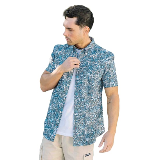 Lambretta Heren SS25 Paisley overhemd (Wit/blauw) - Image 3