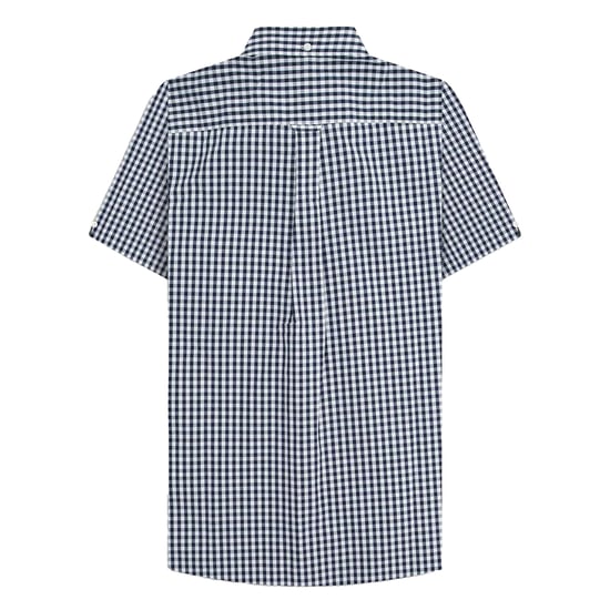 Lambretta Heren SS25 Gingham Overhemd (Marine/ Wit) - Image 2