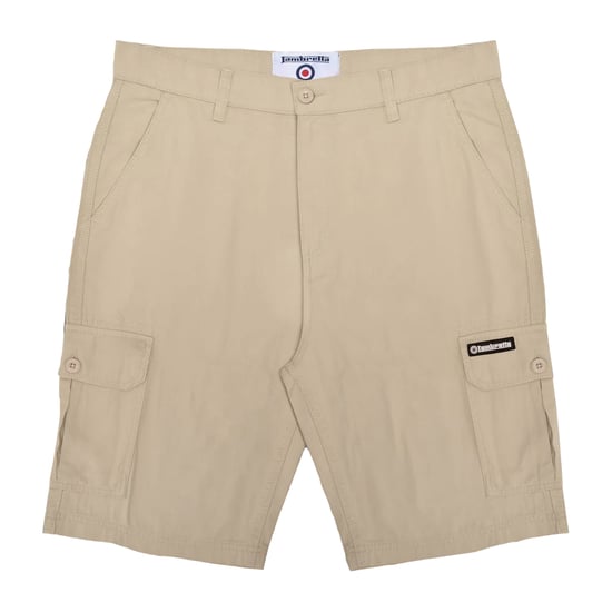 Lambretta Mens SS25 Cargo Shorts (Stone) - Image 1