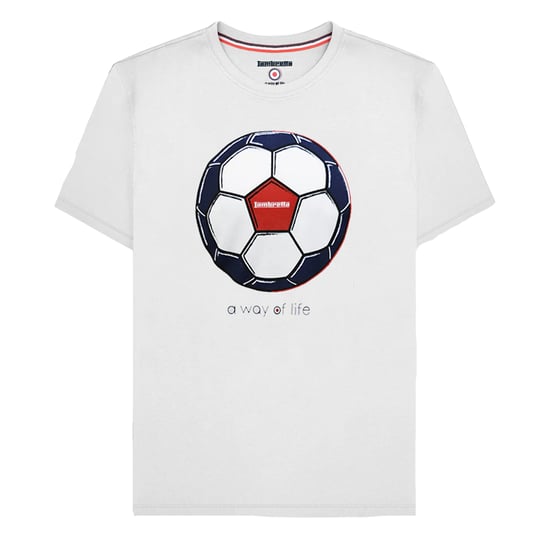 Lambretta Heren Target Groot & Lang Voetbal T-shirt (Wit) - Image 1