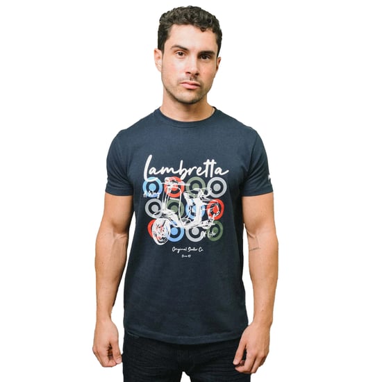 Lambretta Heren Scooter Merkkleding T-Shirt (Navy) - Image 3