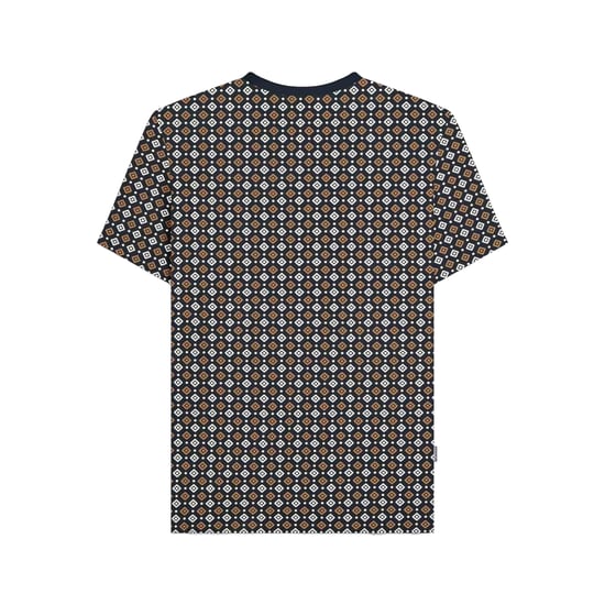 Lambretta Heren SS25 Geometrisch T-shirt (Marine/Tabak) - Image 2