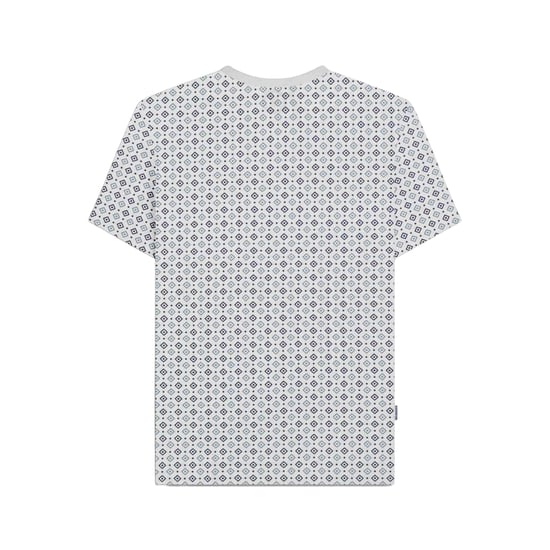 Lambretta Heren SS25 Geometrisch T-shirt (Wit/rookblauw) - Image 2