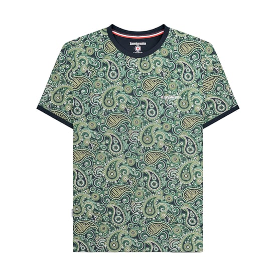 Lambretta Mens SS25 Paisley T-Shirt (Navy/Grey) - Image 1