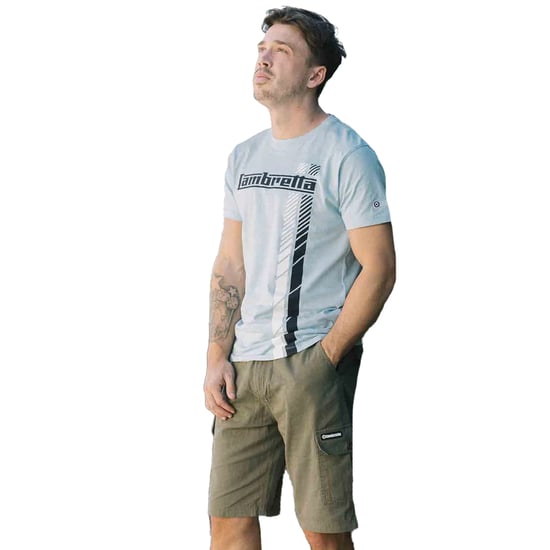 Lambretta Heren SS25 Racing Stripe T-shirt (Sky) - Image 3