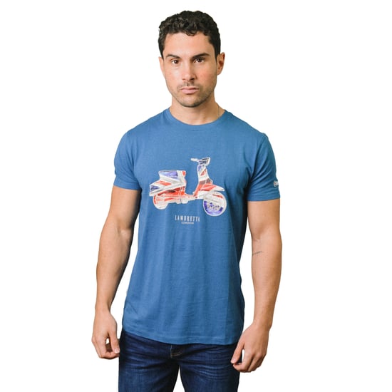 Lambretta Mens AW24 Scooter Flag Big & Tall T-Shirt (Dark Blue) - Image 3
