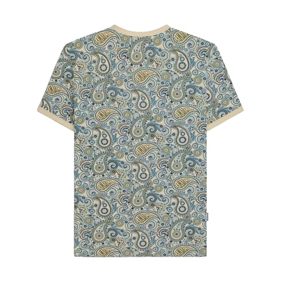 Lambretta Mens SS25 Paisley T-Shirt (Wood/Ash/Khaki) - Image 2