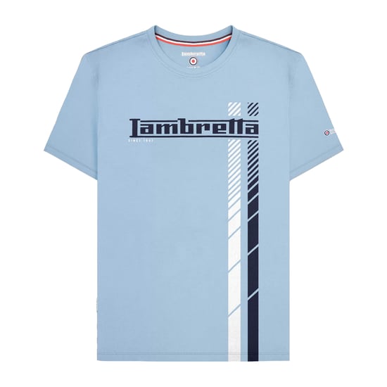 Lambretta Heren SS25 Racing Stripe Big & Tall T-Shirt (Hemelsblauw) - Image 1