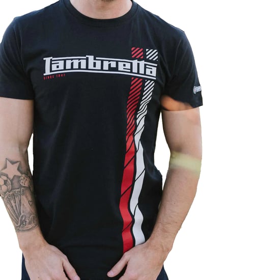 Lambretta Mens SS25 Racing Stripe T-Shirt (Navy) - Image 3