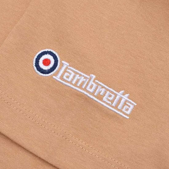 Lambretta Mens SS24 Retro Stripe T-Shirt (Sand) - Image 3