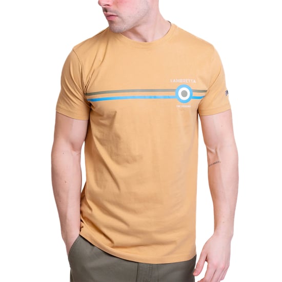 Lambretta Mens Classic SS24 Stripe T-Shirt (Sand) - Image 3