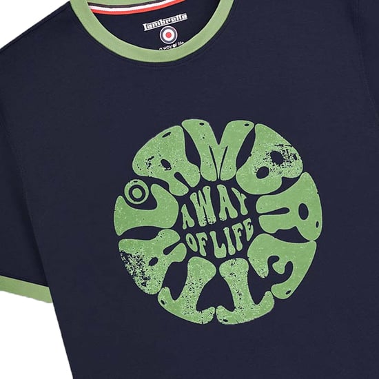 Lambretta Heren SS24 Ringer Festival T-Shirt (Marine) - Image 2