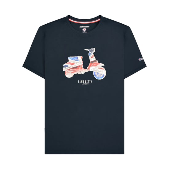 Lambretta Mens AW24 Scooter Flag Big & Tall T-Shirt (Navy) - Image 1
