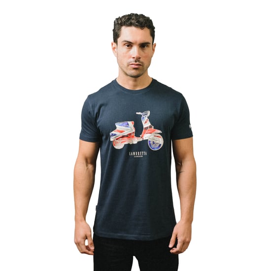Lambretta Mens AW24 Scooter Flag Big & Tall T-Shirt (Navy) - Image 3