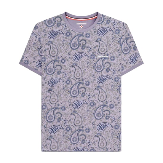Lambretta Mens SS25 Paisley T-Shirt (Dusk/Grey) - Image 1