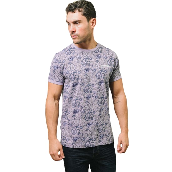 Lambretta Mens SS25 Paisley T-Shirt (Dusk/Grey) - Image 3