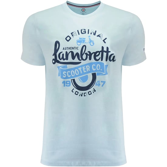 Lambretta Heren Scooter Groot & Lang T-Shirt (Koel Blauw) - Image 1