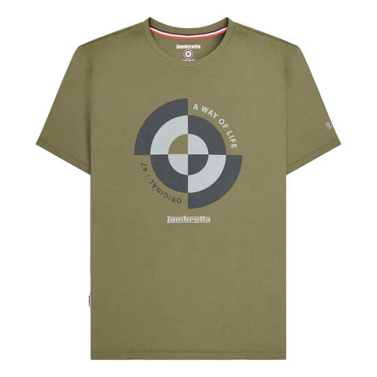 Lambretta Mens Target Quadrant T-Shirt (Khaki Green) - Image 1