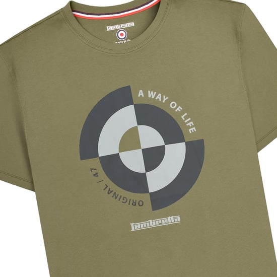 Lambretta Mens Target Quadrant T-Shirt (Khaki Green) - Image 3
