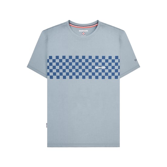 Lambretta Heren AW24 Twee Kleurige Paneel T-Shirt (Donkerblauw/Donkergroen) - Image 1