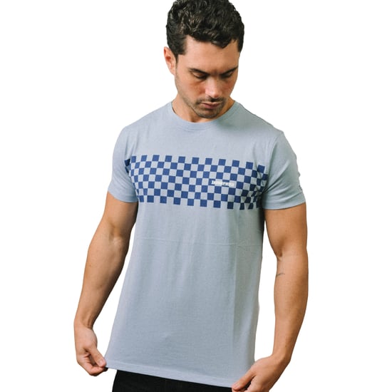 Lambretta Heren AW24 Twee Kleurige Paneel T-Shirt (Donkerblauw/Donkergroen) - Image 3