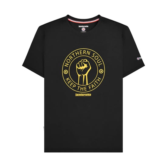 Lambretta Mens Northern Soul Big & Tall T-Shirt (Black/Gold) - Image 1