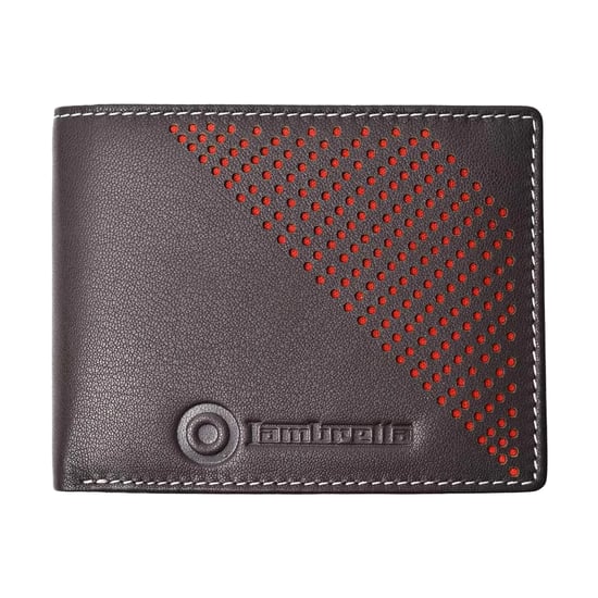 Lambretta Punched Leather Wallet (Dark Brown) - Image 1