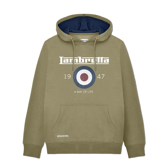 Lambretta Mens AW24 Target Hoodie (Khaki Green) - Image 1