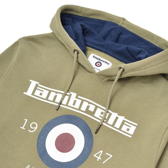 Lambretta Mens AW24 Target Hoodie (Khaki Green) - Image 3