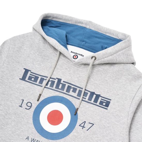 Lambretta Mens AW24 Target Hoodie (Grey Marl) - Image 3