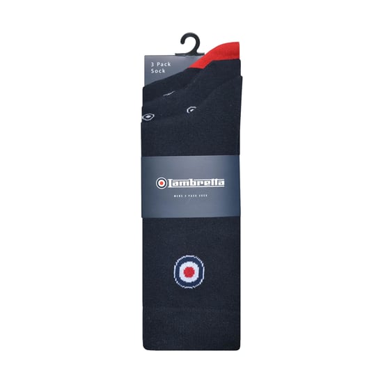 Lambretta Mens Paisley Socks (Pack of 3) (Navy/Red/White) - Image 2
