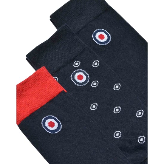 Lambretta Mens Paisley Socks (Pack of 3) (Navy/Red/White) - Image 3