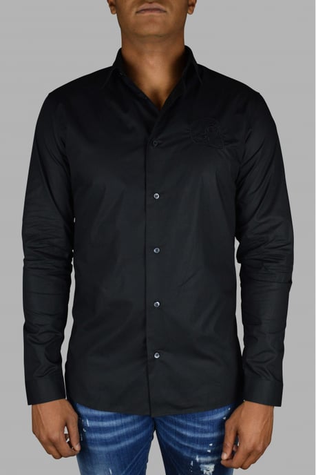 Philipp Plein Gold Cut LS Skull overhemd Zwart - Image 2