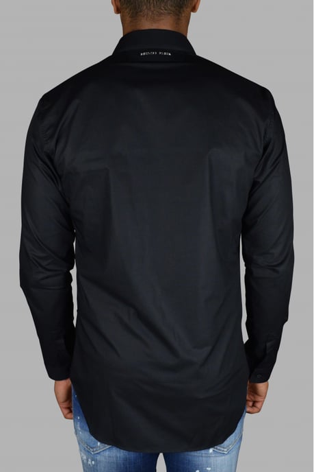 Philipp Plein Gold Cut LS Skull overhemd Zwart - Image 4