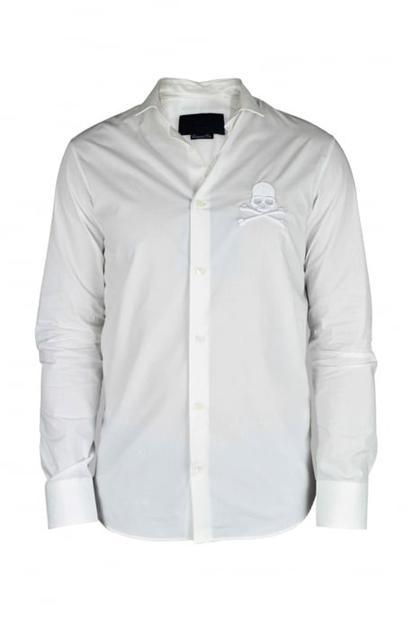 Philipp Plein Diamond Cut LS Skull Skjorta Vit - Image 1