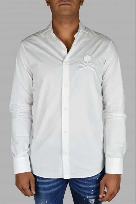 Philipp Plein Diamond Cut LS Skull Skjorta Vit - Image 2