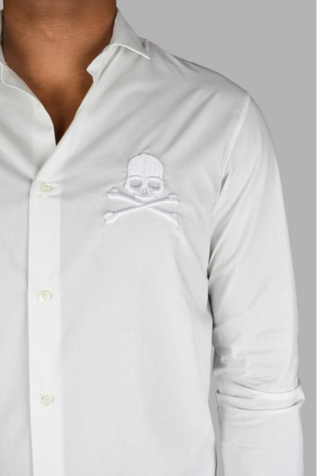 Philipp Plein Diamond Cut LS Skull Skjorta Vit - Image 3