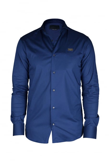 Philipp Plein Diamond Cut LS Ikonisk skjorta Blå - Image 1