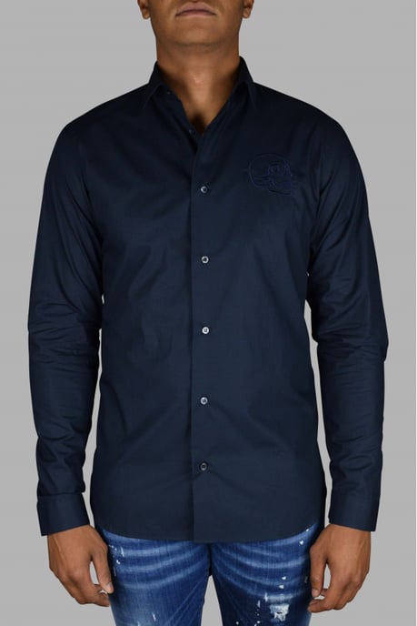 Philipp Plein Gold Cut LS Skull overhemd Blauw - Image 2