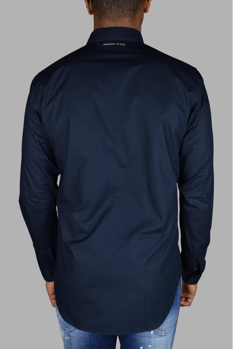 Philipp Plein Gold Cut LS Skull overhemd Blauw - Image 4