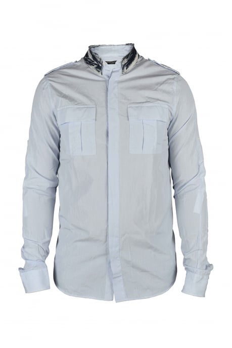 Balmain Overhemd met denimkraag Blauw - Image 1