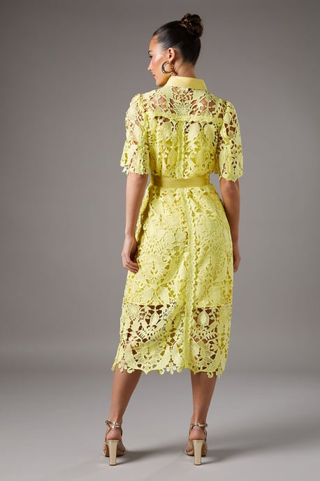Lace Shirt Dress With Short Sleeves - Image 4