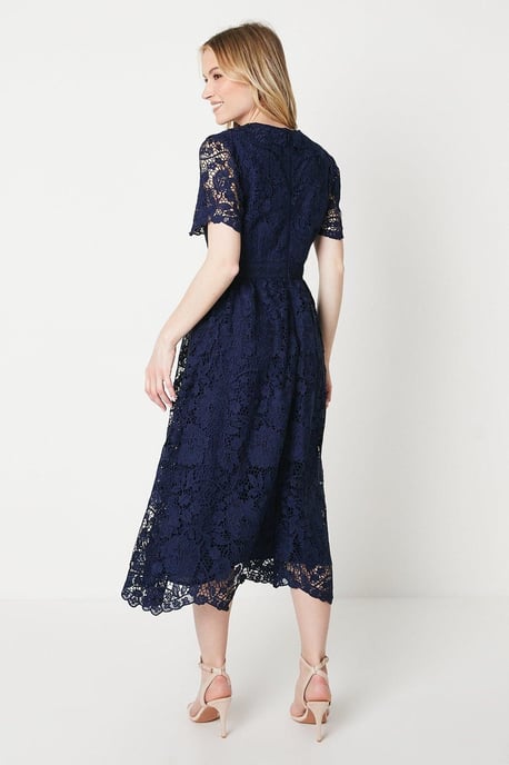 Occasion Lace Collared Midi Dress - Image 3