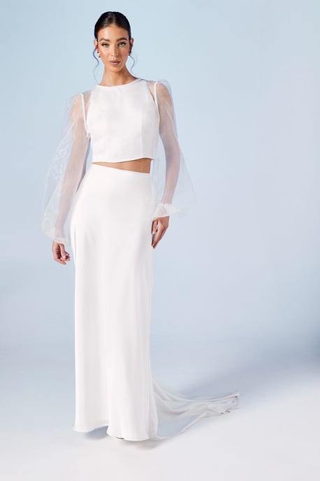 Blouson Sleeve Organza Bridal Top - Image 2