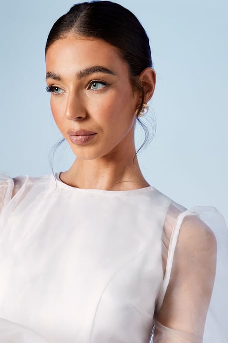 Blouson Sleeve Organza Bridal Top - Image 4