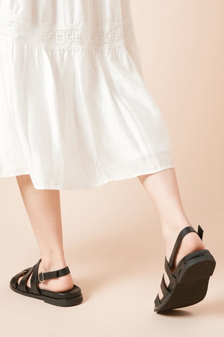 Zosia Faux Leather T Bar Strappy Footbed Sandals - Image 4