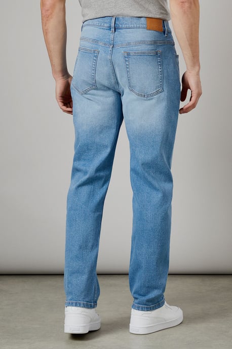 Light Wash Stretch Straight Fit Jeans - Image 4