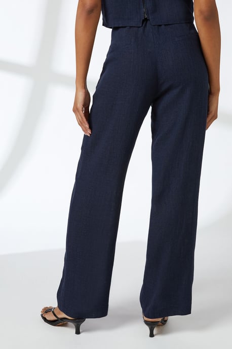 Linen Blend Straight Trouser - Image 3